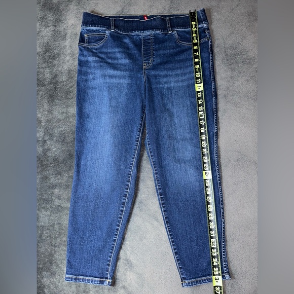 SPANX Size 1X Petite Dark Wash Skinny Shapewear Pull On Jean Leggings - Picture 2 of 13